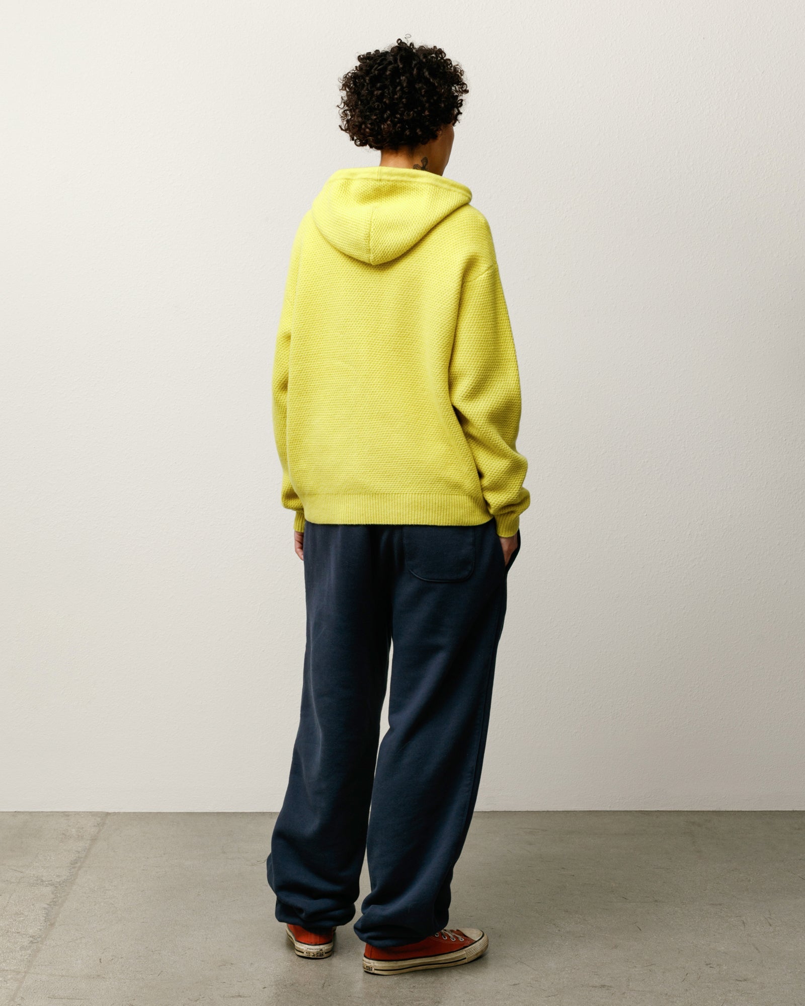 TEXTURED ZIP HOODED SWEATER